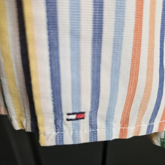 Tommy Hilfiger Button Up Shirt Mens XXL RAINBOW Casual Preppy Stripes - Picture 6 of 13